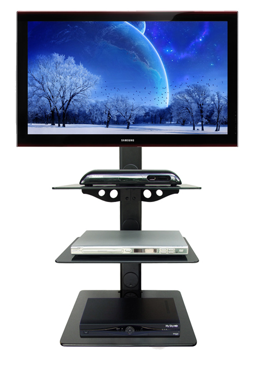 Nástěnná police pod Tv OMB GLASS 3