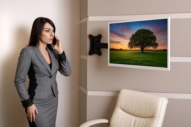 Nástěnný držák na Tv monitor, polohovatelný, masivní konstrukce Edbak GD01