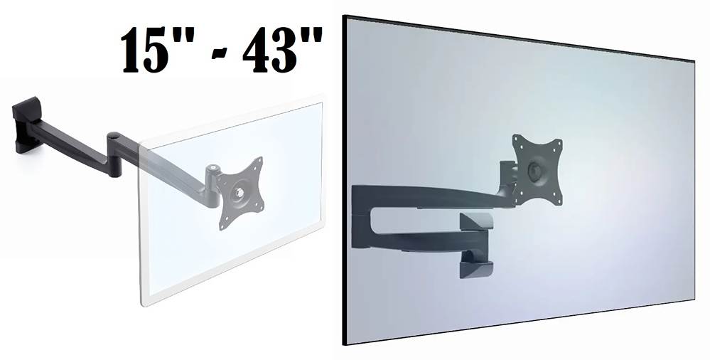 Nástěnný držák na monitor TV pro náročné, nejvyšší kvalita a polohovatelnost, TOP design Edbak GDV121
