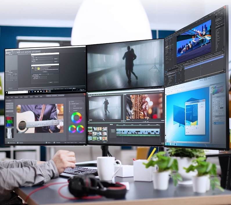 Držák na 6 monitorů displejů Edbak SV17