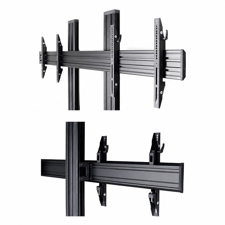 Detail konstrukce stojanu na 2 Tv Edbak TRV300