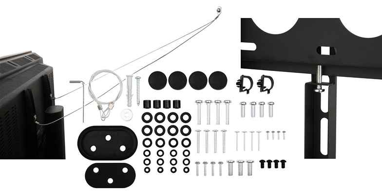 Instalační materiál dodávaný s držákem na Tv Ergosolid Castor 2
