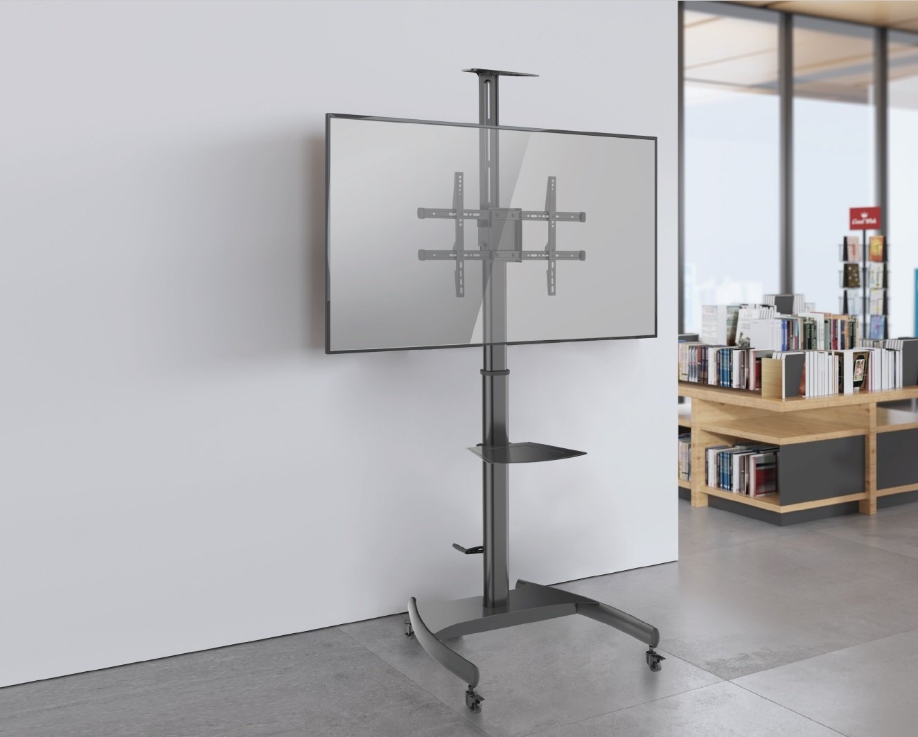 Televizní stojan na televize se snadným nastavením výšky Tv, pojízdný, s policemi - Fiber Novelty FN5000