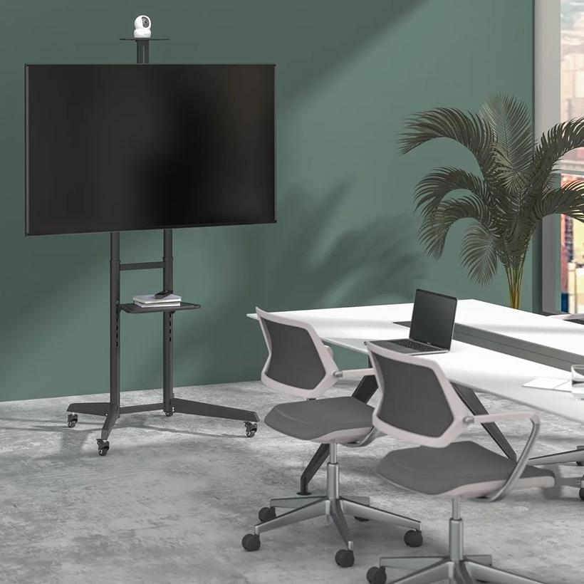 Stojan pro zavěšení televize / monitoru s kolečky a poličkami Fiber Mounts LUTAR-2