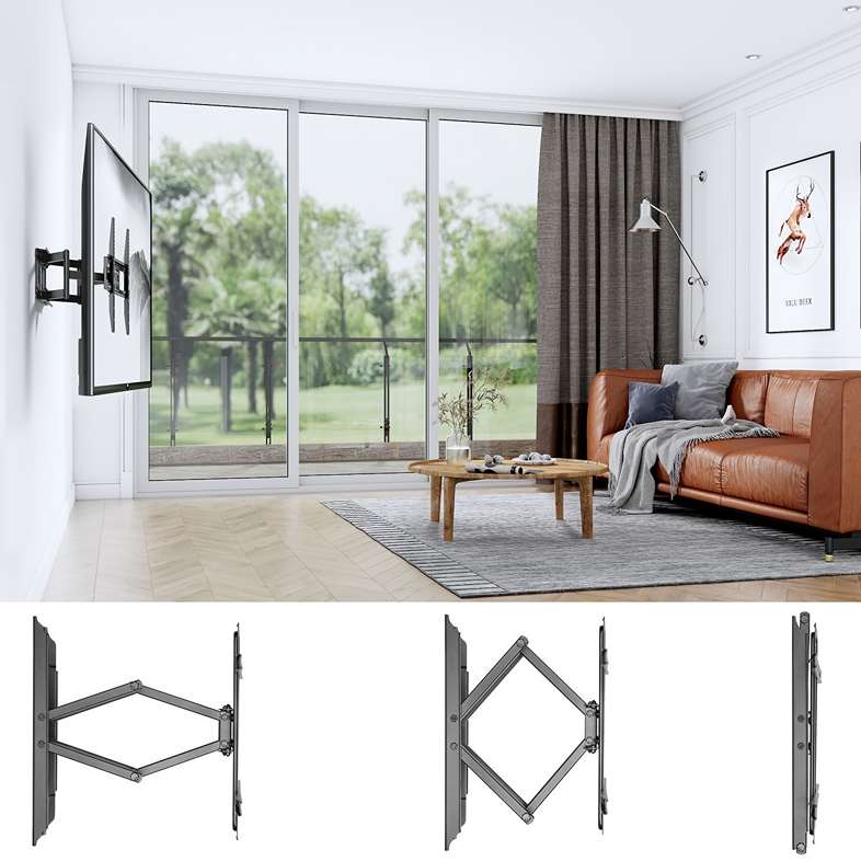 Kvalitní výsuvný otočný i sklopný držák na televizi Fiber Mounts Solid-1