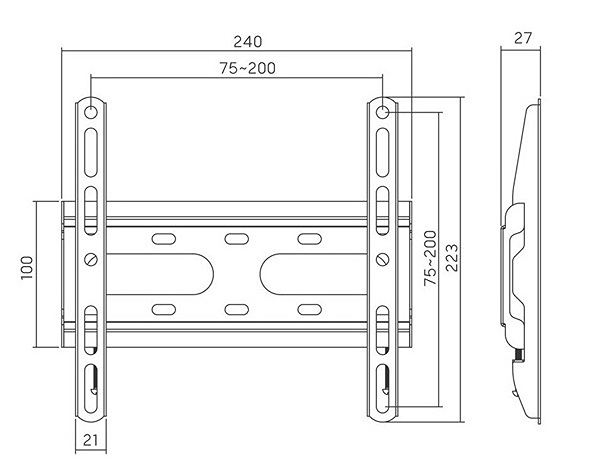 Fiber Novelty C11F držák na TV / monitor, VESA 75x75 až 200x200, nosnost 45 kg