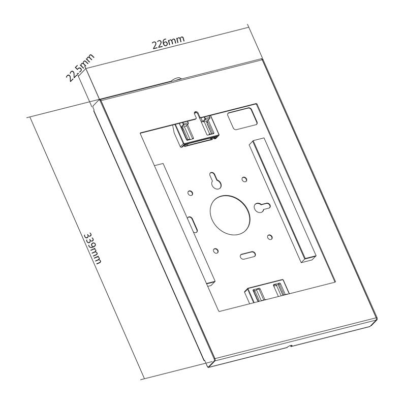 Držák tabletu Fiber Mounts M4C74 rozměry