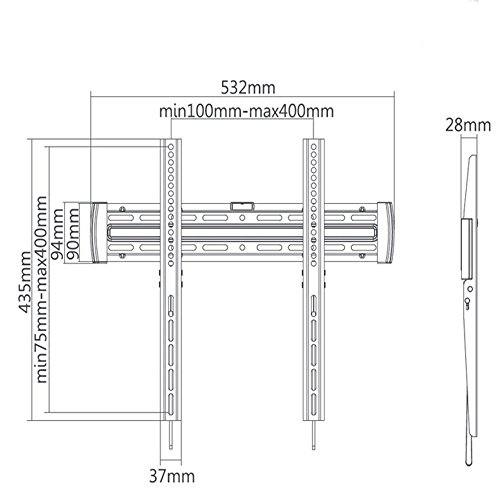 Nástěnný držák pro fixní zavěšení Tv 32-55" - Fiber Mounts M6C43