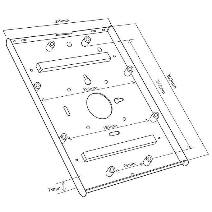 Vnitřní rozměry držáku / přihrádky na tablet Fiber Mounts M6C76