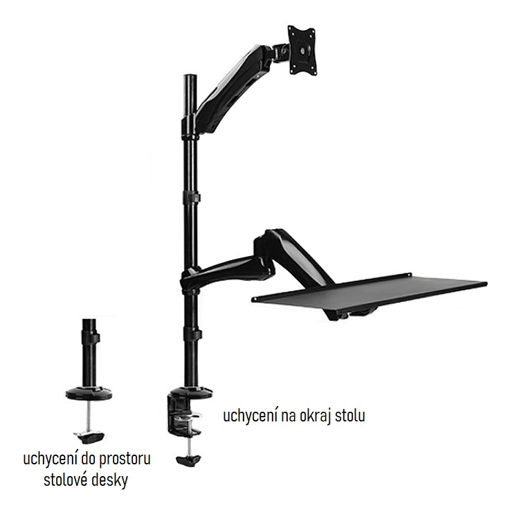 Stolní držák na monitor a polička na klávesnici Fiber Mounts M68C1