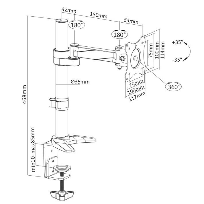 Kvalitní stolní držák na monitory Fiber Mounts M7C17