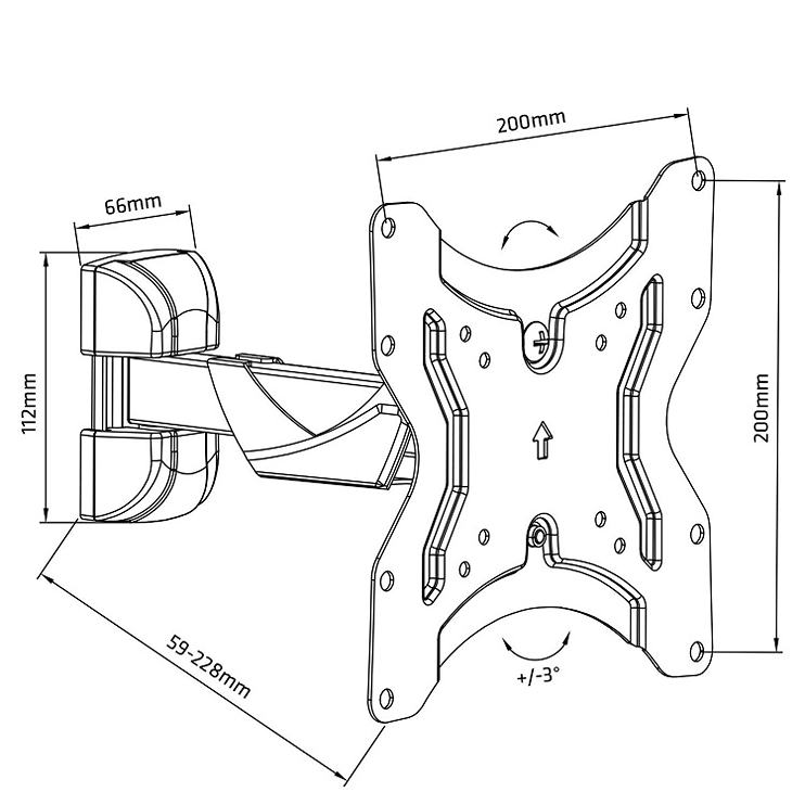 Držák na televizi nebo monitor Fiber Mounts M7C41