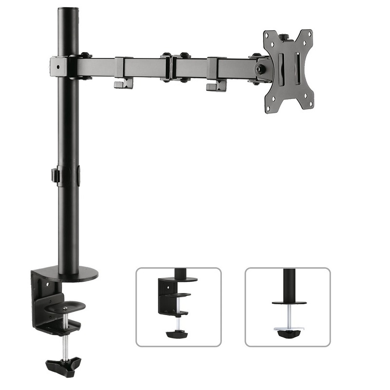 Kvalitní polohovatelný stolní držák na monitor Fiber Mounts M7C53 Vám umožní monitorem otáčet do stran, naklápět ho, vysouvat dopředu nebo zasouvat k uchycení, výškově polohovat.