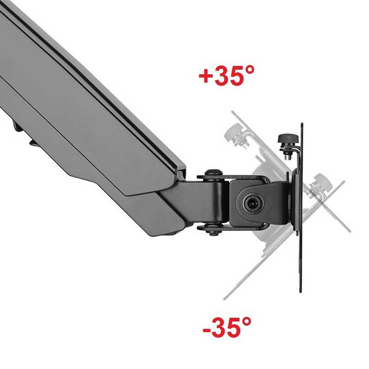 Možnost nastavení velkého náklonu monitoru na držáku Fiber Mounts M7C75