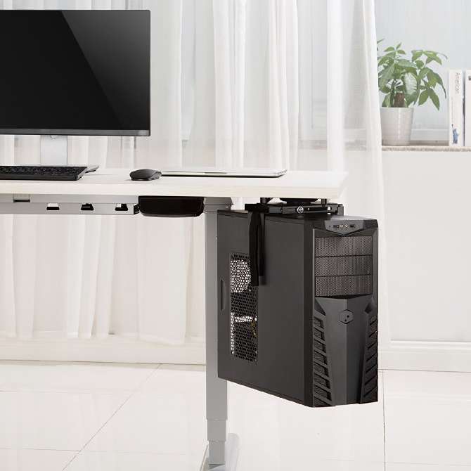 Držák na pc, uchycení pod stolovou desku, otočný, nosnost 10kg Fiber Mounts M8C85