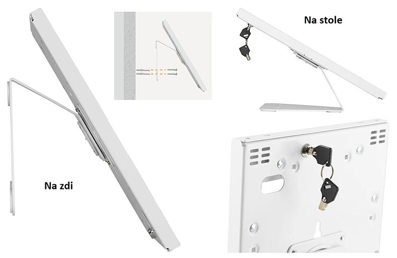 Uzamykatelný nástěnný nebo stolní držák na tablet iPad Fiber Mounts M9C09