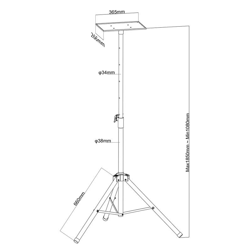 Stativ trojnožka na projektory s výškovým polohováním Fiber Mounts M9C53