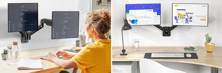 Zavěšení dvou monitorů nebo televizorů na 1 držák Maclean MC-988