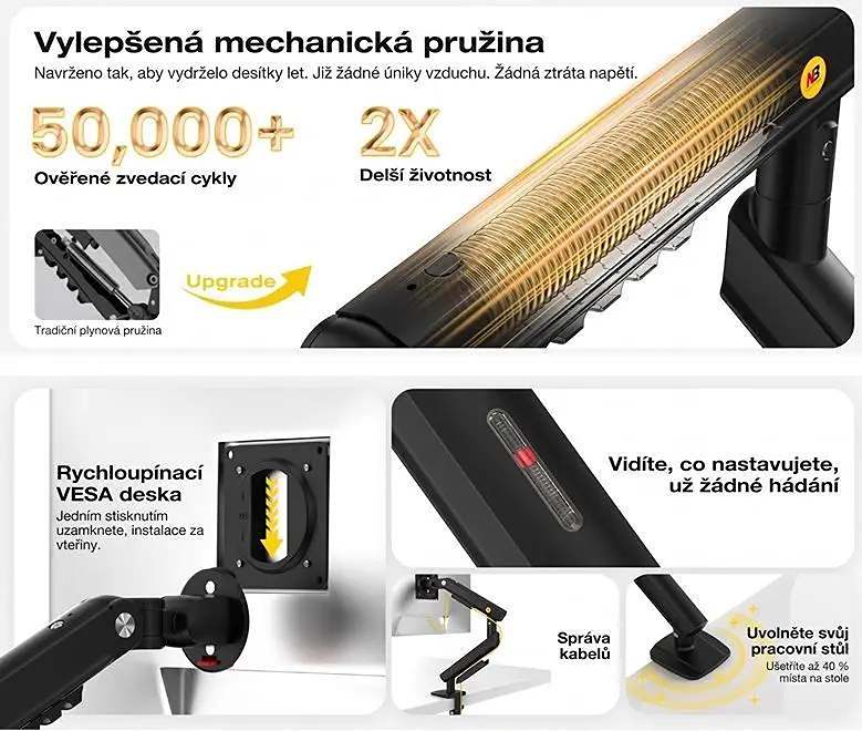 Vynikající kvalita, 2x delší životnost, extra snadná instalace, pohodlné polohování držáků NB A5C a NB A5
