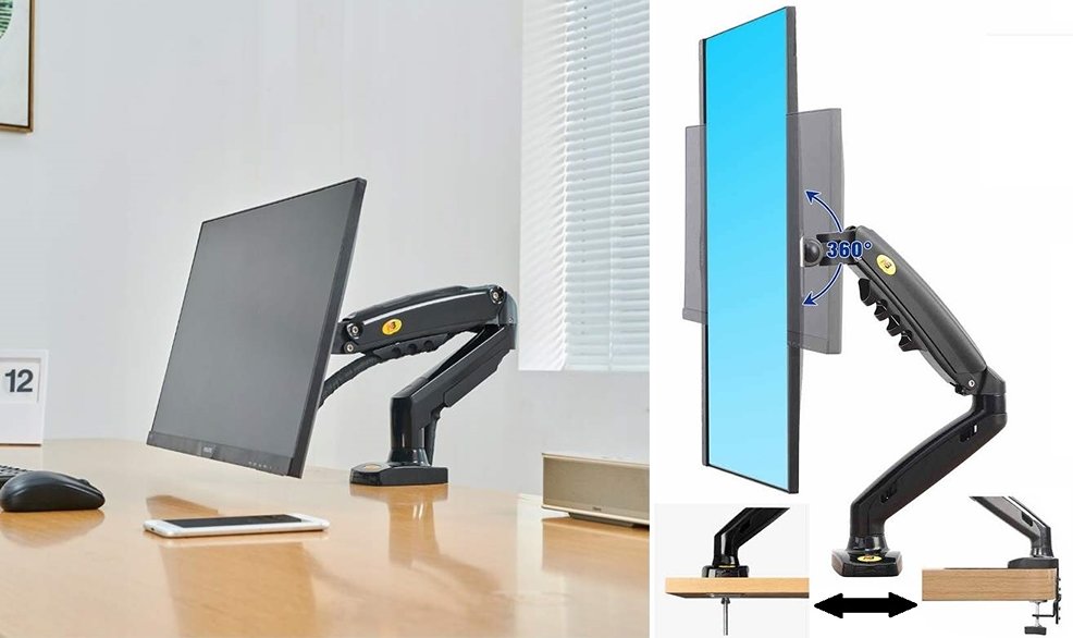 Stolní držák monitoru do kanceláře, provozovny nebo domácnosti - držák Fiber Mounts F80 / drzakyastolky.cz Stolní držák monitoru do kanceláře, provozovny nebo domácnosti - držák NB F80B