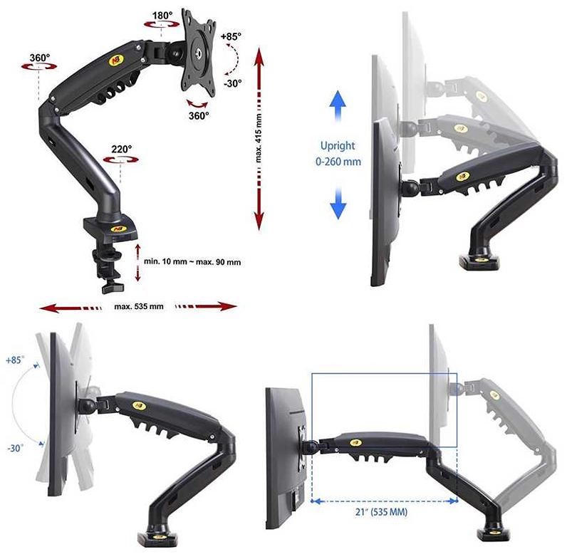 Stolní držák na monitor s plným polohováním NB F80B
