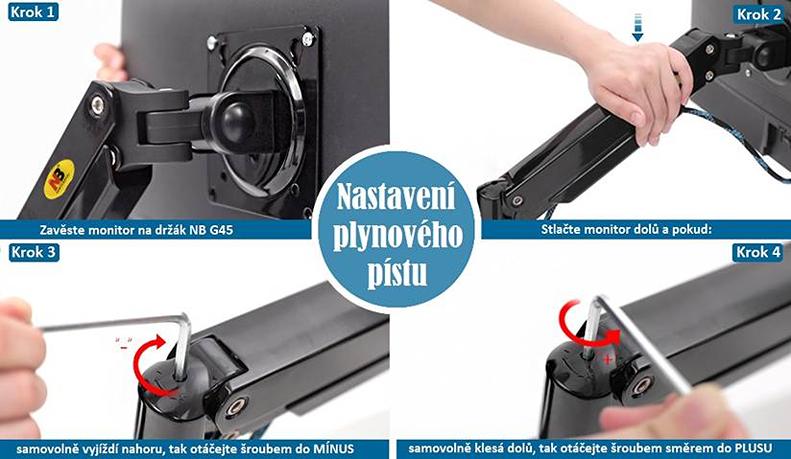 2 typy stolních úchytů dodávané s držákem NB G45 - svěrák + průchodka