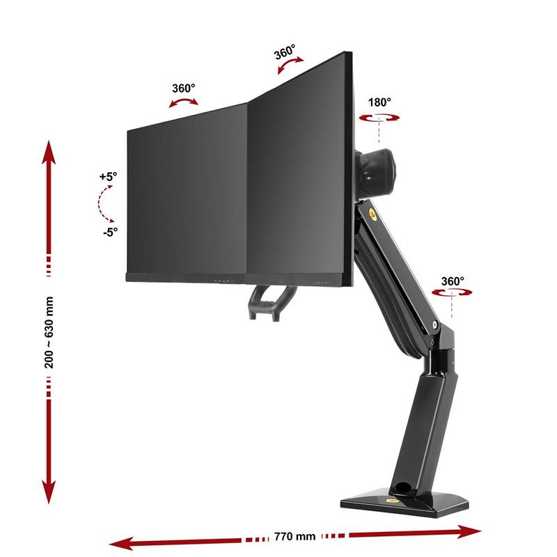 Držák na 2 monitory profesionální NB NB32