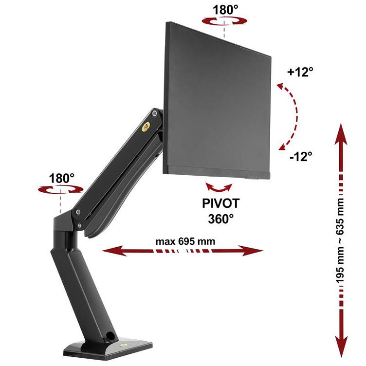 Profesionální stolní držák na monitor 27-43 Držák na monitor nebo Tv NB NB45B