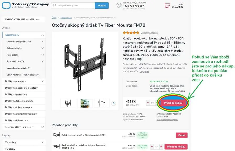 Vyberte si zboží a klikněte na "Přidat do košíku"