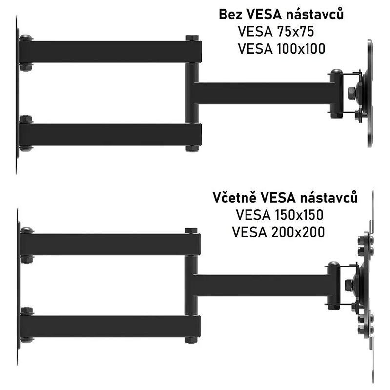 Snadné nastavení vzdálenosti od zdi na držáku TV ErtuSolid Ceros-M1