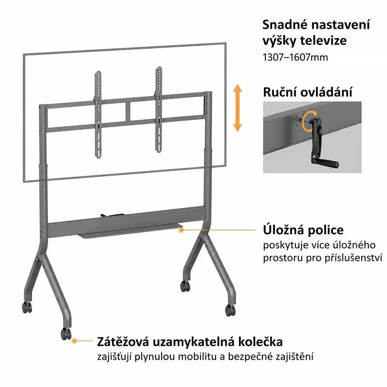 Mobilní multimediální TV stojan NB PM120G