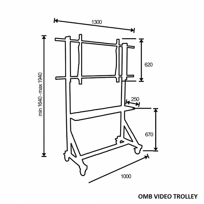 Stojan na televize monitory OMB Video Trolley