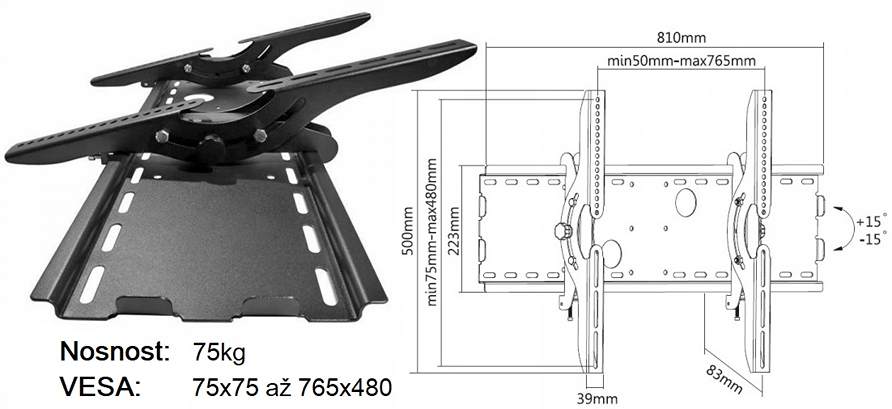 Sklopný držák na televize Fiber Mounts FN-2