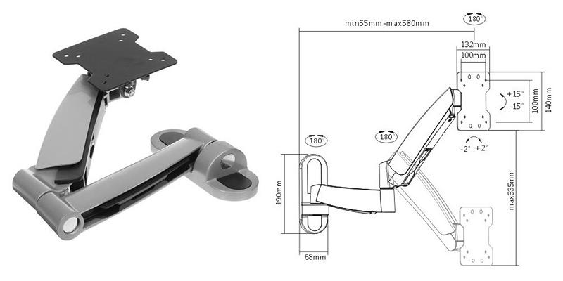 Polohovatelný držák Tv monitoru Fiber Mounts Fine1