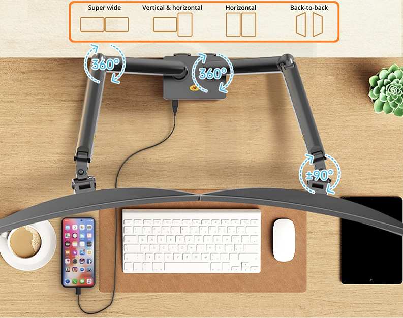 Profesionální držák 2 monitorů NB G32