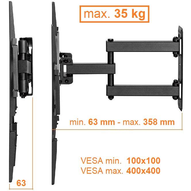 Otočný sklopný držák Tv Fiber Mounts FM78
