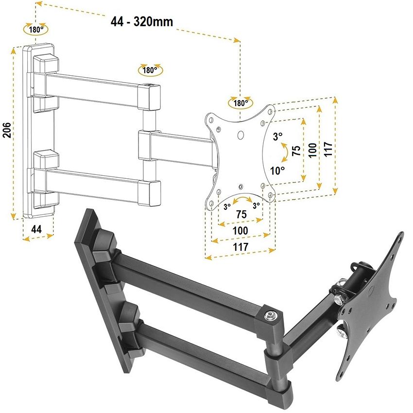 Držák Tv monitoru Fiber Mounts FM234
