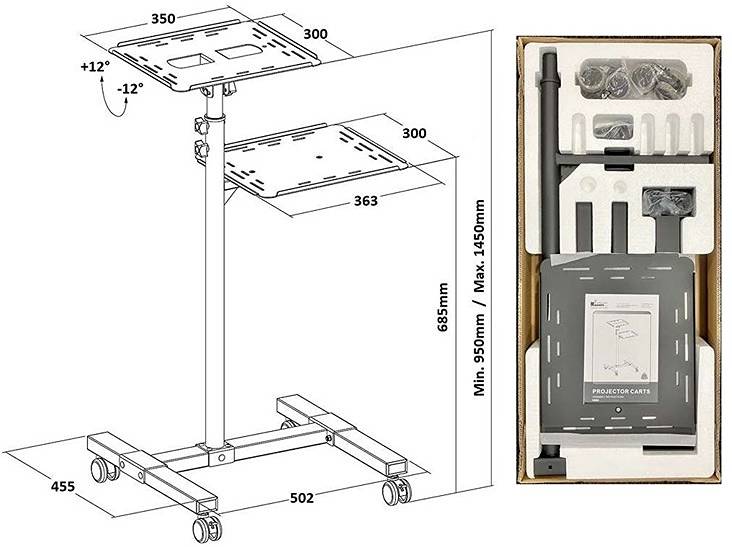 Stolek na notebook projektor Fiber Mounts Fm88