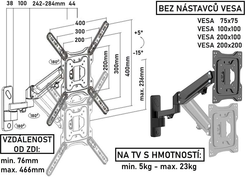 Držák TV monitoru Fiber Mounts Kalibr
