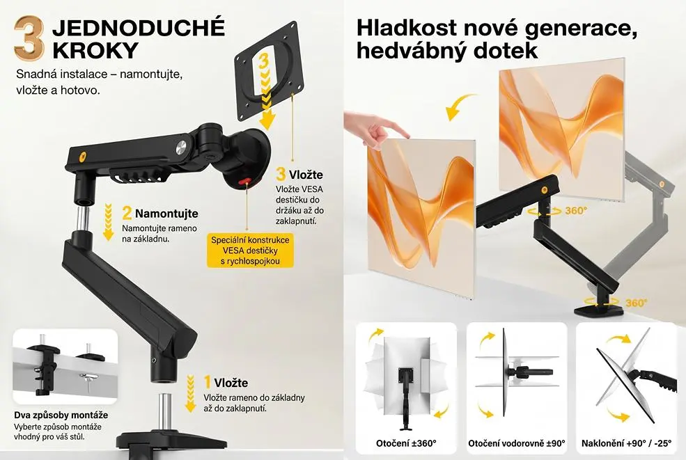 Stolní držák na monitor polohovací NB A5