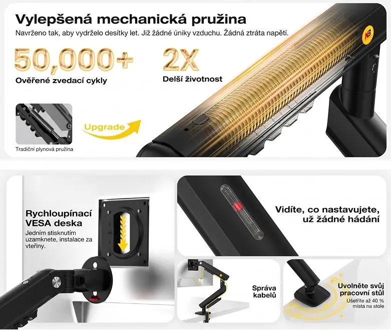 Stolní držák na 2 monitory displeje NB A5C