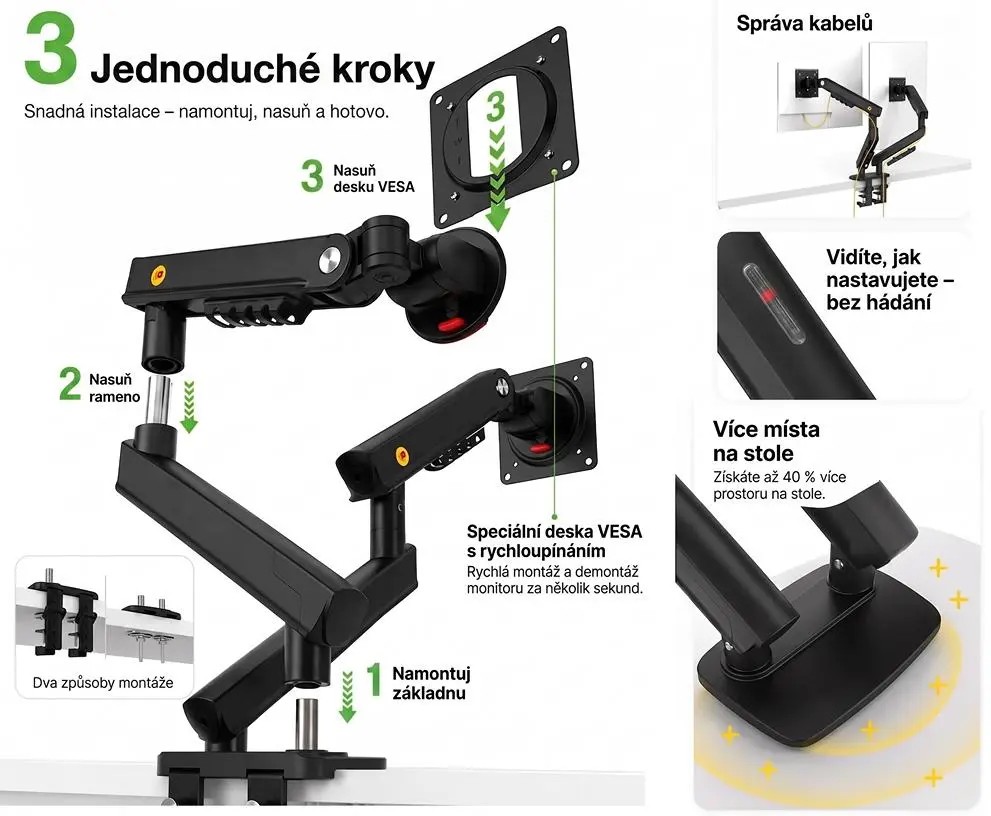 Stolní držák na 2 monitory displeje NB A5C