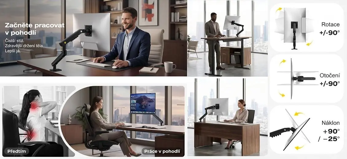 Stolní držák na 2 monitory displeje NB A5C