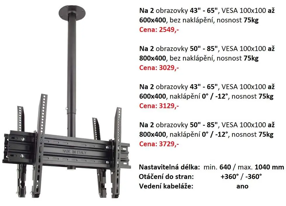 Stropní držák OMB Lift New