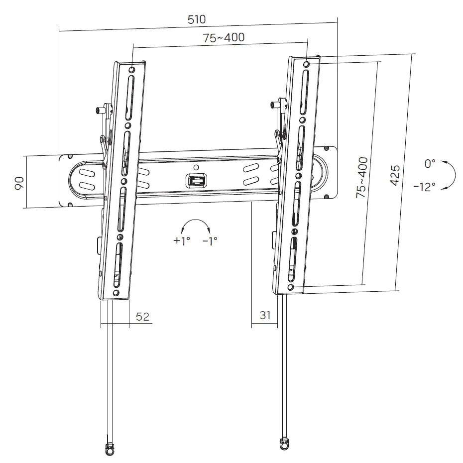 Profesionální sklopný držák TV Fiber Mounts FM60T