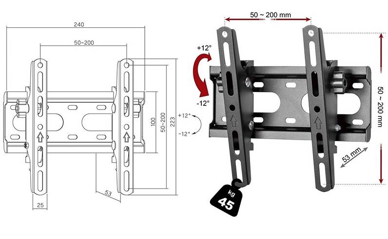 Držák na TV monitor naklápěcí Fiber Novelty C11T