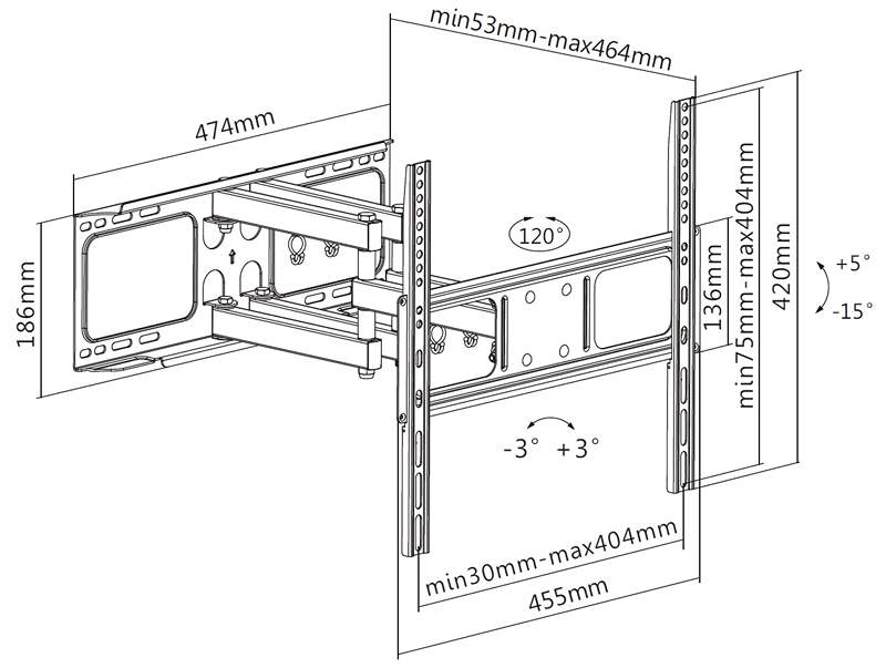 Nástěnný držák na televizi Fiber Mounts Solid-1
