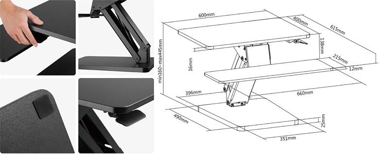 Stolní podstava na monitor laptop Fiber Mounts M8C82