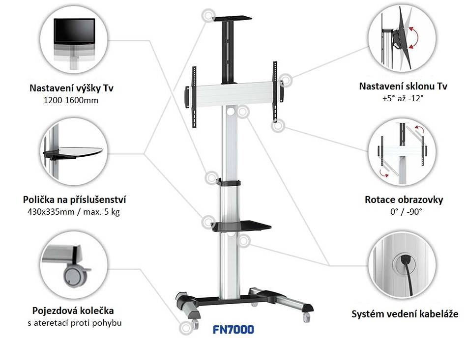 Profesionální Tv stojan Fiber Novelty FN7000