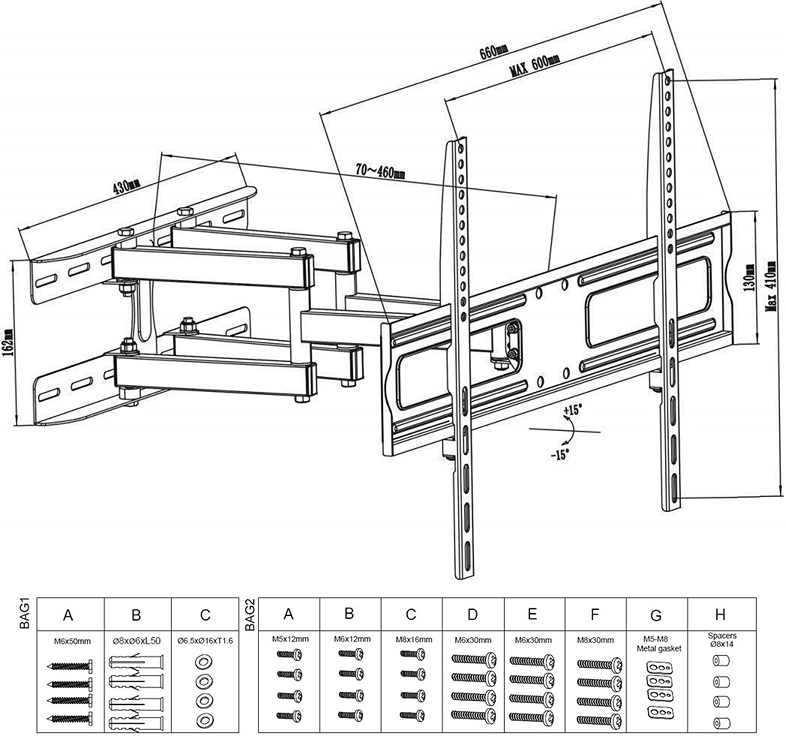 Otočný držák televize Fiber Mounts M7C62